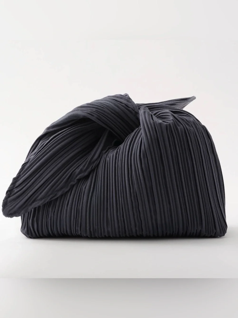Pleated Knot Shoulder Bag - Charcoal